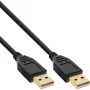 InLine USB 2.0 kabelis, AM/AM, melns, apzeltīti kontakti, 2m