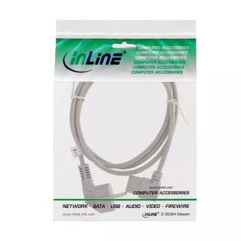 InLine strāvas kabelis, CEE 7/7 leņķa / 3 kontaktu IEC C13 leņķa, pelēks, 1,8 m