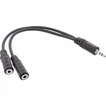 InLine 3.5 mm Jack Y-Kabelis vīrietis uz 2x 3.5 mm ligzda sieviete Stereo 1 m