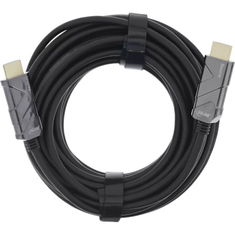 InLine HDMI AOC kabelis, Ultra High Speed HDMI, 8K4K, melns, 50m