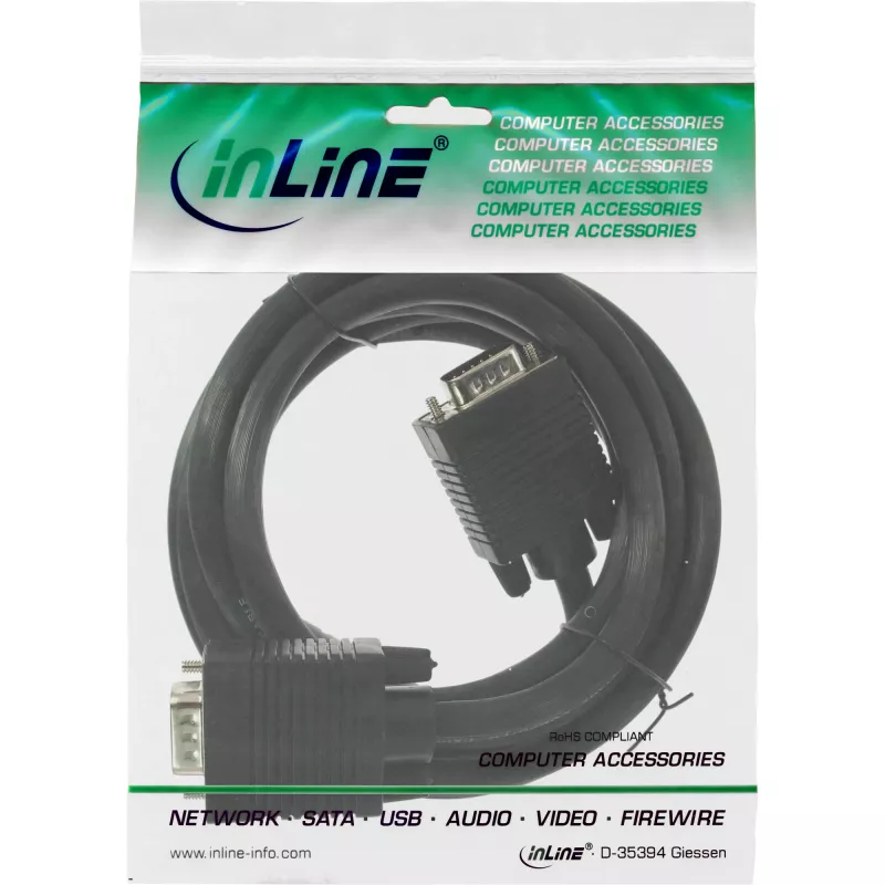 S-VGA kabelis 15HD tēviņš/tēviņš melns 0,3m InLine 17803B