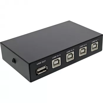 InLine USB 2.0 Slēdzis Manuāls USB-A Ierīce uz 4 Datoriem Vadu