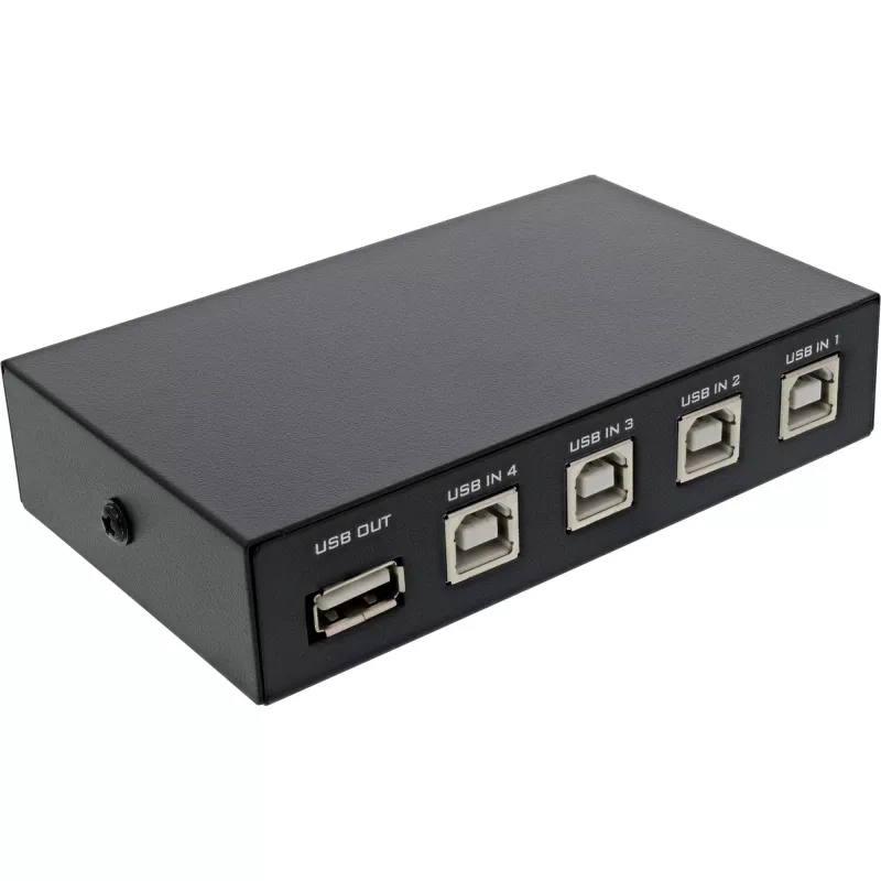 InLine USB 2.0 Slēdzis Manuāls USB-A Ierīce uz 4 Datoriem Vadu