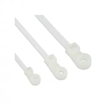 Kabeļu saites InLine ar montāžas galviņu 200 mm × 4,8 mm, neilons, stiepes izturība 215,7 N, 100 gab.