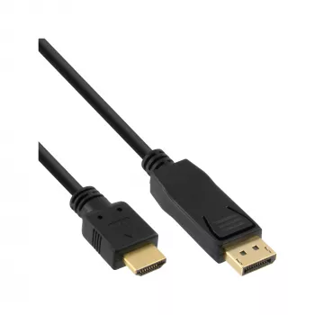 InLine 30gab. komplekts DisplayPort–HDMI pārveidotāja kabelis, melns, 2m