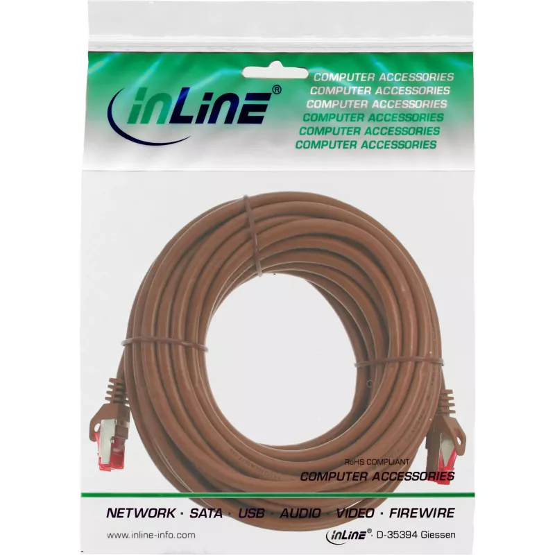 InLine Patch kabelis S/FTP PiMF Cat.6 250MHz PVC varš brūns 15m