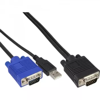 InLine KVM kabeļu komplekts USB 19 inch KVM slēdzim, garums 1,8 m