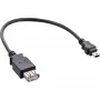 InLine USB 2.0 kabelis A ligzda / Mini 5 kontaktu spraudnis 0,2 m, Mini-USB B, USB A, USB 2.0, Vīriešu/Sieviešu, Melns
