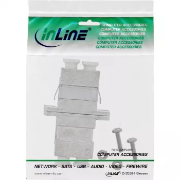 InLine Fiber Optical Adapter Metāla Duplekss LC/LC Vienmodas Keramikas Uzmava ar Atloku