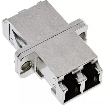 InLine Fiber Optical Adapter Metāla Duplekss LC/LC Vienmodas Keramikas Uzmava ar Atloku