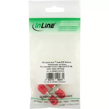InLine Fiber Optical Adapter Metal Duplex ST/ST MM Keramikas Uzmava Ar Atloku