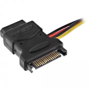 SATA barošanas kabelis SATA sievišķais / 3x 4pin Molex vīrišķais 0,15m InLine 29679