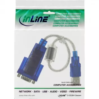 USB uz Sub-D 9 kontaktu seriālā adaptera kabelis Premium InLine 33304D