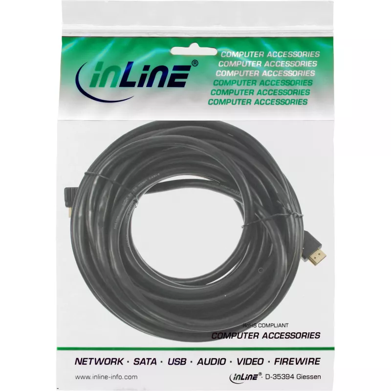 InLine HDMI mini kabelis, High Speed HDMI, AM/CM, apzeltīti kontakti, 10 m