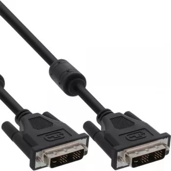 InLine DVI-D kabelis 24+1 vīriešu/vīriešu Dual Link 2x ferīta slāpētājs 5m