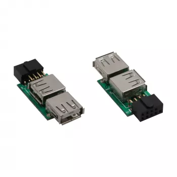 InLine USB 2.0 iekšējais adapteris 2x USB A sievišķais uz mātesplates header 33440I