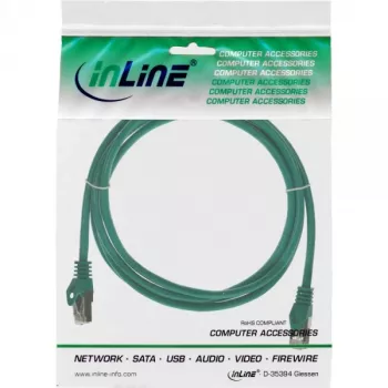 InLine Patch Kabelis SF/UTP Cat.5e zaļš 1,5m