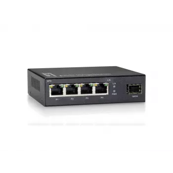 LevelOne GEU-0521 5 portu Gigabit slēdzis ar SFP slotu, 4x RJ45 10/100/1000, sienas montāža