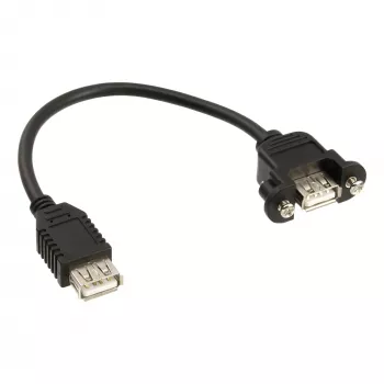 InLine USB 2.0 adaptera kabelis, ligzda A / šasijas savienotājs A, 0,2 m