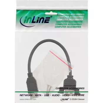 InLine USB 2.0 adaptera kabelis, ligzda A / šasijas savienotājs A, 0,2 m