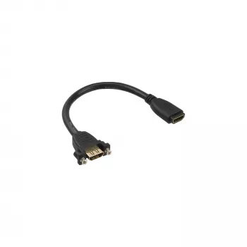InLine HDMI adaptera kabelis Type A sieviete/sieviete ar atloku, apzeltīts, 4K2K, 0,2 m