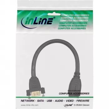 InLine HDMI adaptera kabelis Type A sieviete/sieviete ar atloku, apzeltīts, 4K2K, 0,2 m