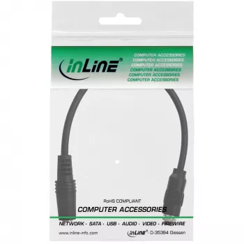 InLine Audio adaptera kabelis, 3.5mm stereo sievišķais uz sievišķo, ar vienu vītni, 0.2m