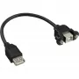 InLine USB 2.0 adaptera kabelis A ligzda / B paneļa savienotājs 33441F 0,2m