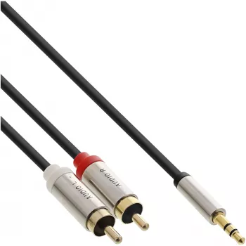 Audio kabelis 3.5 mm ligzda uz 2x RCA ligzda InLine Basic Slim S-99241