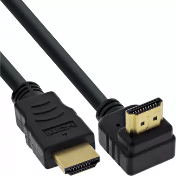 InLine High Speed HDMI kabelis ar Ethernet, leņķa, 1m