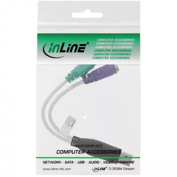 InLine USB uz PS/2 pārveidotājs USB Type A vīrišķais / 2x PS/2 sievišķais