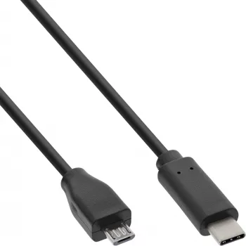 InLine USB 2.0 kabelis, USB-C vīrišķais / Micro-B vīrišķais, melns, 2m