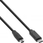 InLine USB 2.0 kabelis, USB-C vīriešu / mini-B vīriešu (5 kontaktu), melns, 3 m