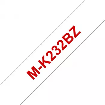 Brother M-K232B līmlente etiķetēm, sarkans uz balta, 12 mm x 8 m