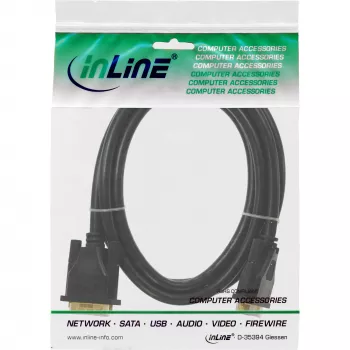 InLine DVI-D Premium kabelis 24+1 vīriešu/vīriešu Dual Link apzeltīts 10m