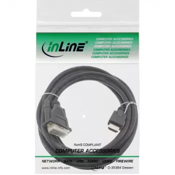 InLine HDMI-DVI kabelis HDMI vīriešu / DVI vīriešu 18+1 melns 3 m