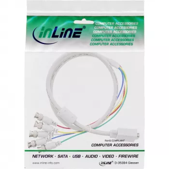 InLine VGA BNC kabelis 5x BNC / HD-15 vīrišķais 5m