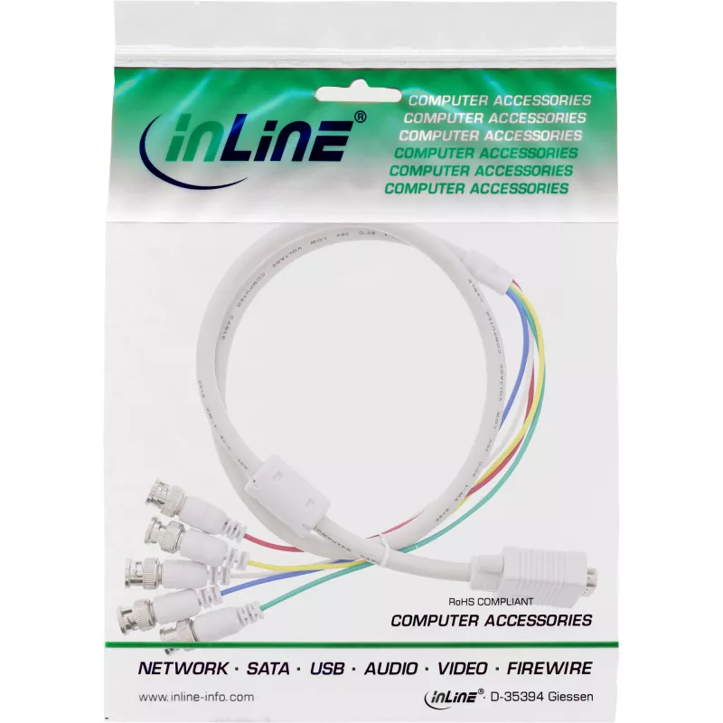 InLine VGA BNC kabelis 5x BNC / HD-15 vīrišķais 5m