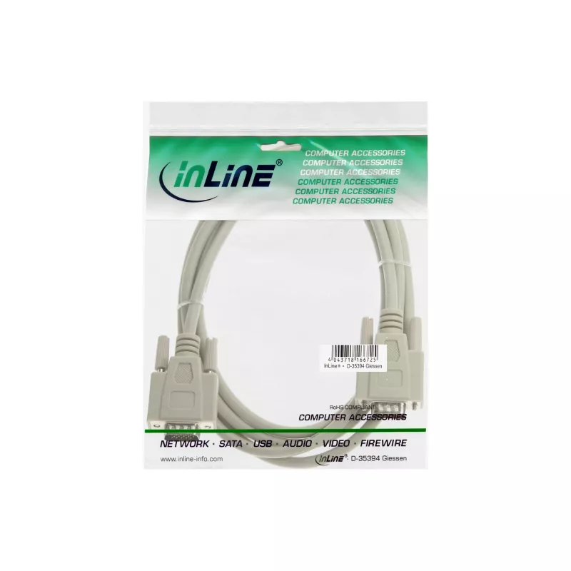 VGA kabelis 15HD vīriešu / vīriešu bēšs 3m InLine 17712A