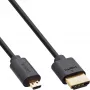 InLine Slim Ultra High Speed HDMI kabelis AM/DM 8K4K, apzeltīts, melns, 1.5m