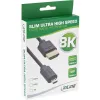 InLine Slim Ultra ātrgaitas HDMI kabelis AM/DM 8K4K apzeltīts melns 0,3 m