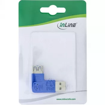 USB 3.0 Adapteris A tēviņš / A mātīte kreisais leņķis 90° InLine 35300M