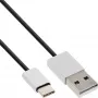 InLine USB 2.0 kabelis, USB-C vīriešu / USB-A vīriešu, melns/alu, elastīgs, 5m