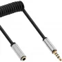 InLine Slim Audio spirāles pagarinātāja kabelis 3.5mm vīriešu/sieviešu, 4-pin, Stereo, 2m