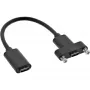 InLine USB 3.2 C sievišķais / sievišķais kabelis ar atloku, melns, 0,20 m