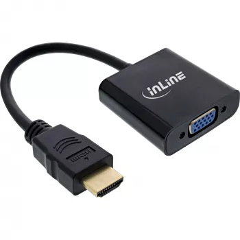 InLine pārveidotāja kabelis HDMI uz VGA ar audio, aktīvs video pārveidotājs, melns