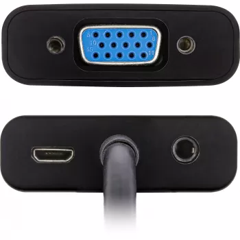 InLine pārveidotāja kabelis HDMI uz VGA ar audio, aktīvs video pārveidotājs, melns