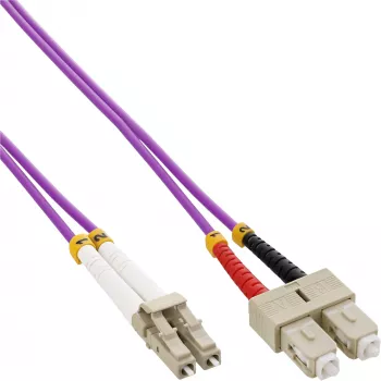 InLine Fiber Optical Duplex Cable LC/SC 50/125µm OM4 0,5m