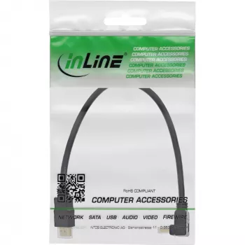 InLine High Speed HDMI kabelis ar Ethernet, leņķveida, 0.3m