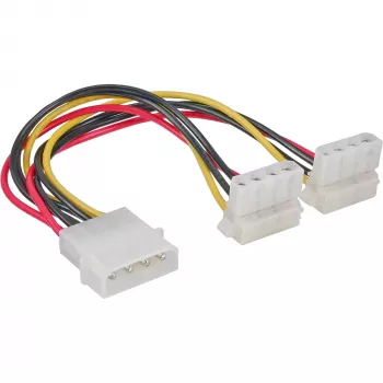 InLine iekšējais Y-veida strāvas kabelis 1x 4pin Molex / 2x 4pin Molex leņķa 0,15m
